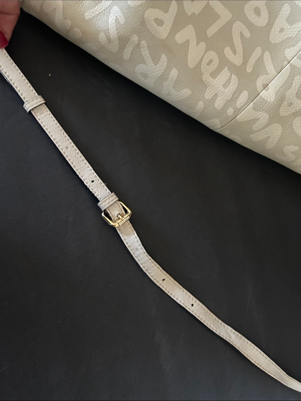 Source Unknown Beige Script-Print Shoulder Bag - Picture 14 of 15